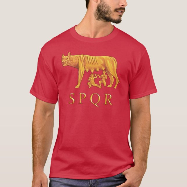 Roman Romulus, Remus, and She-Wolf Graphic T-Shirt (Front)