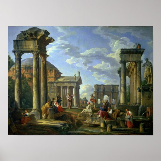 Roman Ruins with a Prophet, 1751 Poster (Front)
