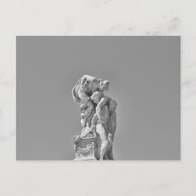Roman sculptures in modern composition postcard (Front)