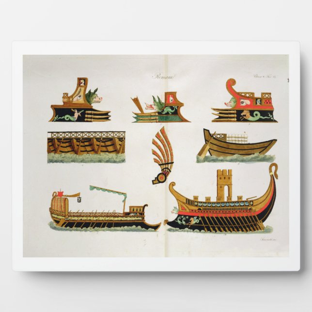 Roman Ships with details of figureheads, plate 23, Plaque (Front)