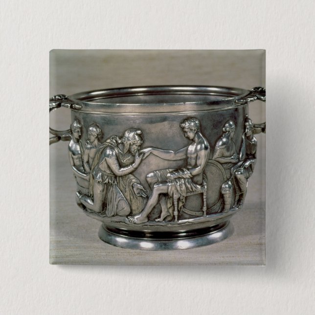 Roman silver-gilt drinking cup 2 inch square button (Front)