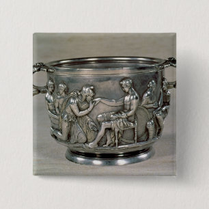 Roman silver-gilt drinking cup 2 inch square button