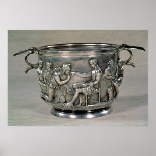 Roman silver-gilt drinking cup poster