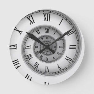 Roman Spiral 121 Round Clock