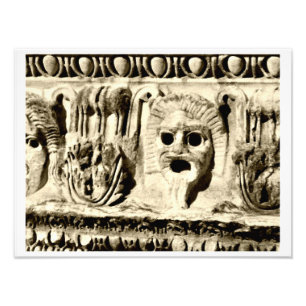 Roman Stone Carved Drama Faces Photo Print
