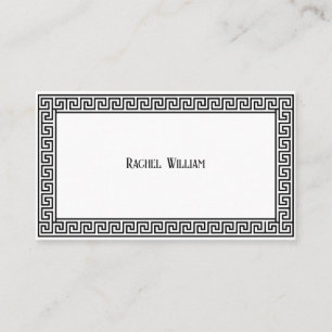 Roman Style Black & White Business Card