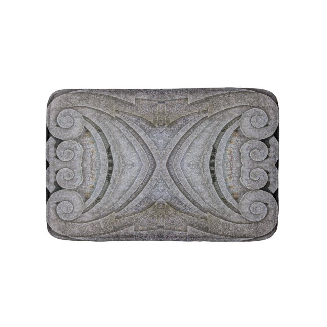 Roman Style Carved Lime Stone Curl Shell Shapes Bath Mat (Front)