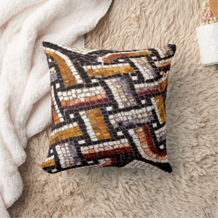 Roman Tile Mosaic Throw Pillow