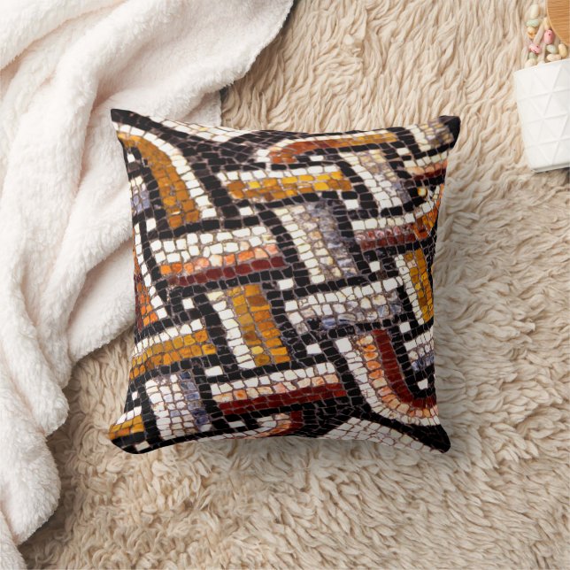 Roman Tile Mosaic Throw Pillow (Blanket)