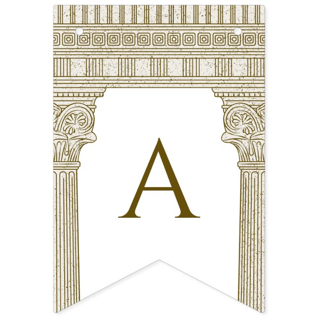 Roman Toga Party with elegant temple columns Bunting Flags (Third Flag)