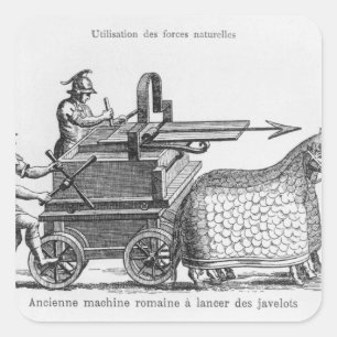 Roman war machine for firing javelins square sticker