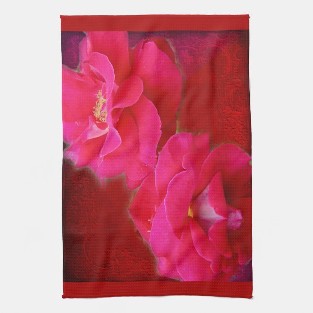 Romance and Red Roses Kitchen Towel (Vertical)