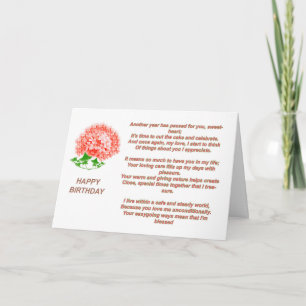 Romance Anniversaire Poème Carte de voeux