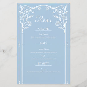 Romance Bleu Clair et Menu de sophistication vinta
