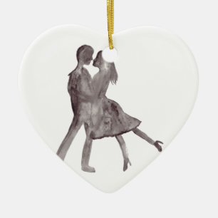 Romance couple ceramic ornament