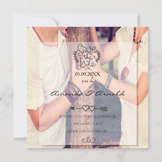 Romance Couple In Love Photo Save The Date Cards (Front)