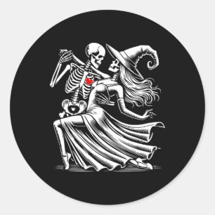 Romance Dance With Witch Classic Round Sticker