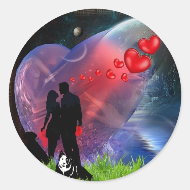 Romance dinner  classic round sticker (Front)