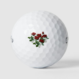 Romance Elegance Pink Blooming Roses  Golf Balls