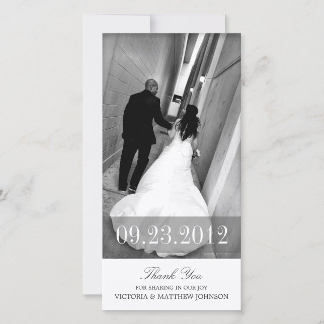 ROMANCE EN BLANC | CARTE DE REMERCIEMENTS mariage (Devant)