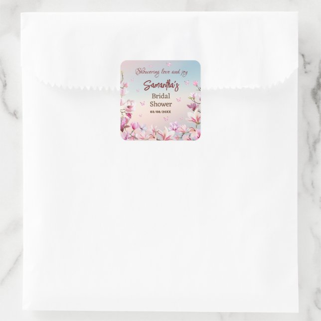 Romance en fleur - Autocollant pour shower de mari (Sac)