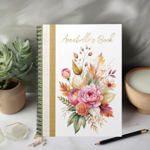 Romance Fall Bouquet Spiral Photo Notebook