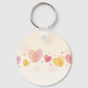 Romance Fingerprint Love Heart Keychain