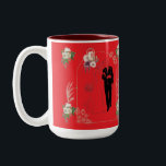 Romance in bloom bright red Two-Tone coffee mug<br><div class="desc">**Romance in Bloom** art design captures the elegance of a wedding or engagement ceremony, featuring a lovely couple beneath a beautifully decorated white floral gate. Soft petals and graceful details symbolize love, unity, and new beginnings, transforming products into timeless keepsakes that celebrate romance, commitment, and the beauty of unforgettable moments....</div>
