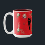 Romance in bloom bright red Two-Tone coffee mug<br><div class="desc">**Romance in Bloom** art design captures the elegance of a wedding or engagement ceremony, featuring a lovely couple beneath a beautifully decorated white floral gate. Soft petals and graceful details symbolize love, unity, and new beginnings, transforming products into timeless keepsakes that celebrate romance, commitment, and the beauty of unforgettable moments....</div>