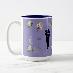 Romance in bloom light purple Two-Tone coffee mug