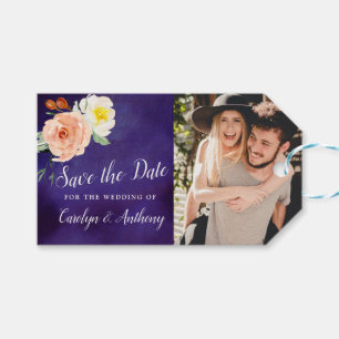 Romance In Bloom Wedding Save the Date Gift Tags