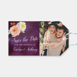 Romance In Bloom Wedding Save the Date Gift Tags