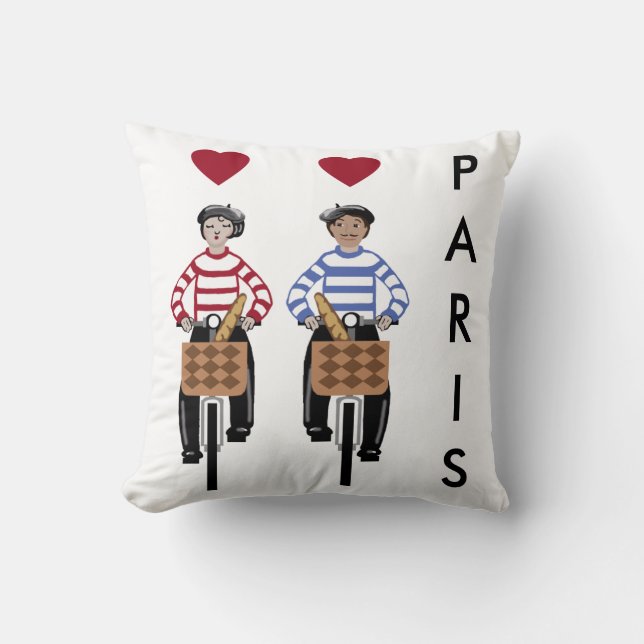 Romance in Paris Throw Pillow (Front)