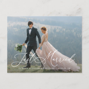 Romance Just Married Elopement Postcard
