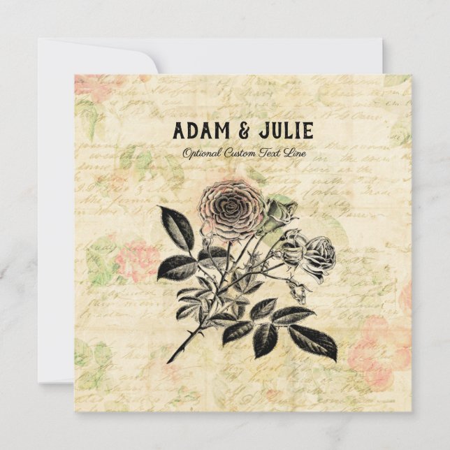 Romance Love Wedding Anniversary or Valentines Day Invitation (Front)