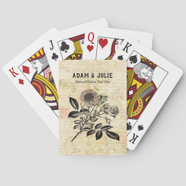 Romance Love Wedding Anniversary or Valentines Day Playing Cards (Back)