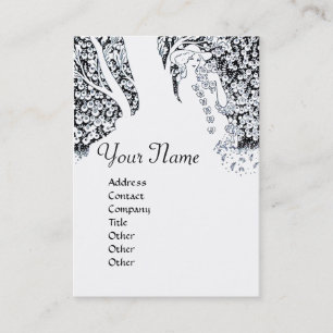 ROMANCE MONOGRAM , black and white Business Card