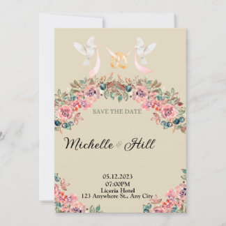 Romance Monogram Wedding initials Invitation