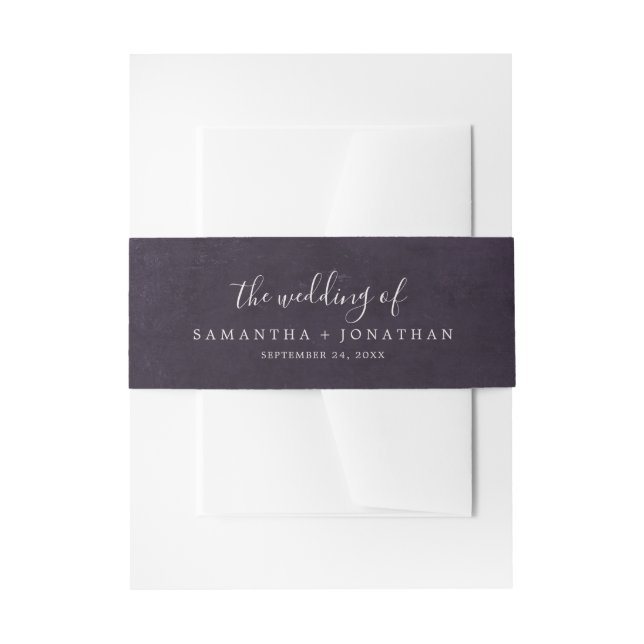 Romance Plum The Wedding Of Invitation Belly Band (Front Example)
