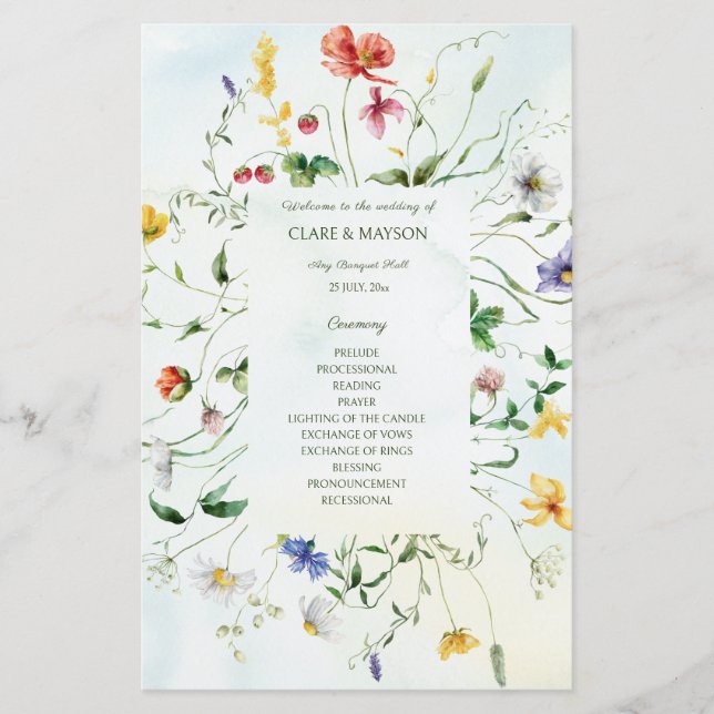 Romance verte et blanche Programmes de mariage rus (Devant)