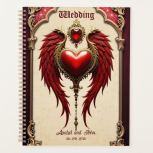 Romance vintage avec un coeur et des ailes.