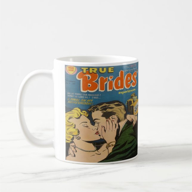 Romance Vintage Comic Book Design Coffee Mug Cup (Left)