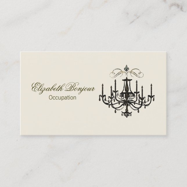 Romance with a Chandelier ~ Business Cards (Front)