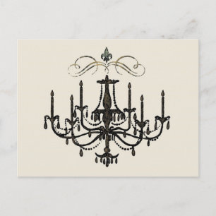 Romance with a Chandelier ~ Postcard Love Pink