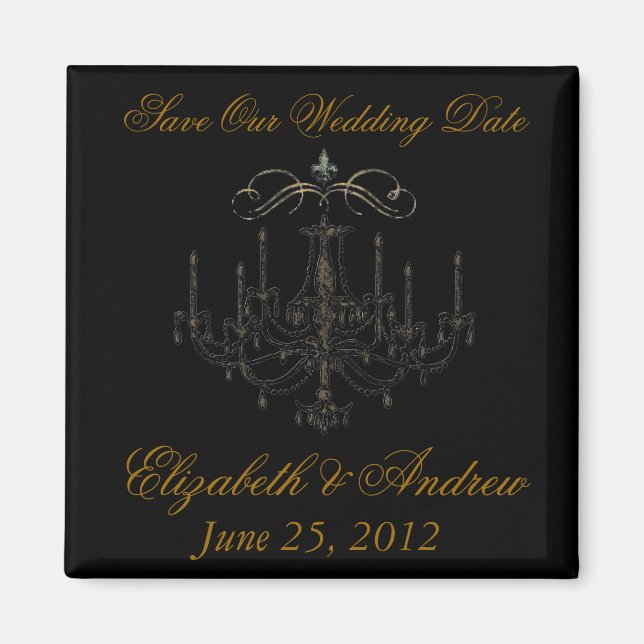 Romance with a Chandelier ~ Save the Date Love Magnet (Front)