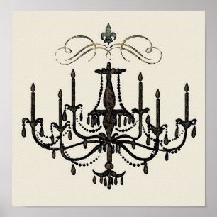 Romance with a Chandelier SIZE & CANVAS OPTION - Poster