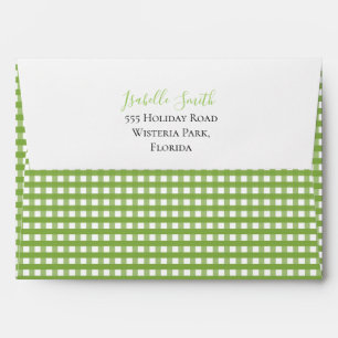 Romancing Cats Tree Birds Green Gingham Wedding En Envelope