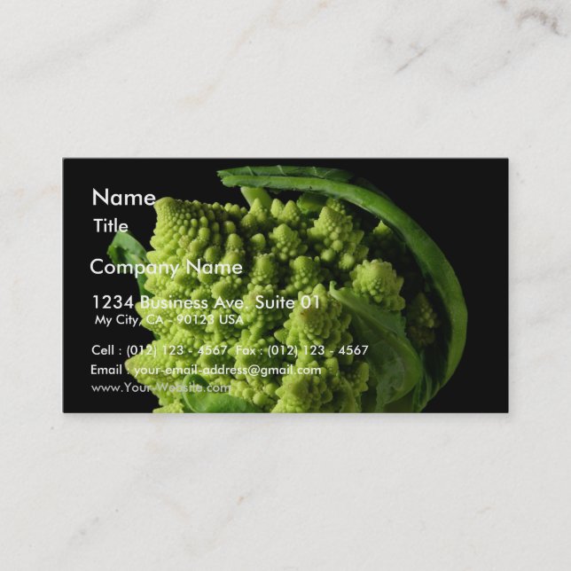 Romanesco Broccoli Fractals Business Card (Front)