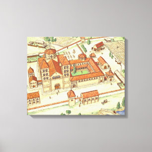 Romanesque Abbey. Model Canvas Print