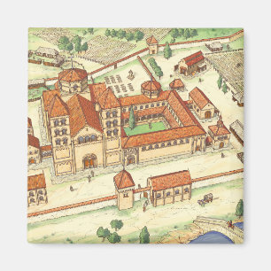 Romanesque Abbey. Model Magnet